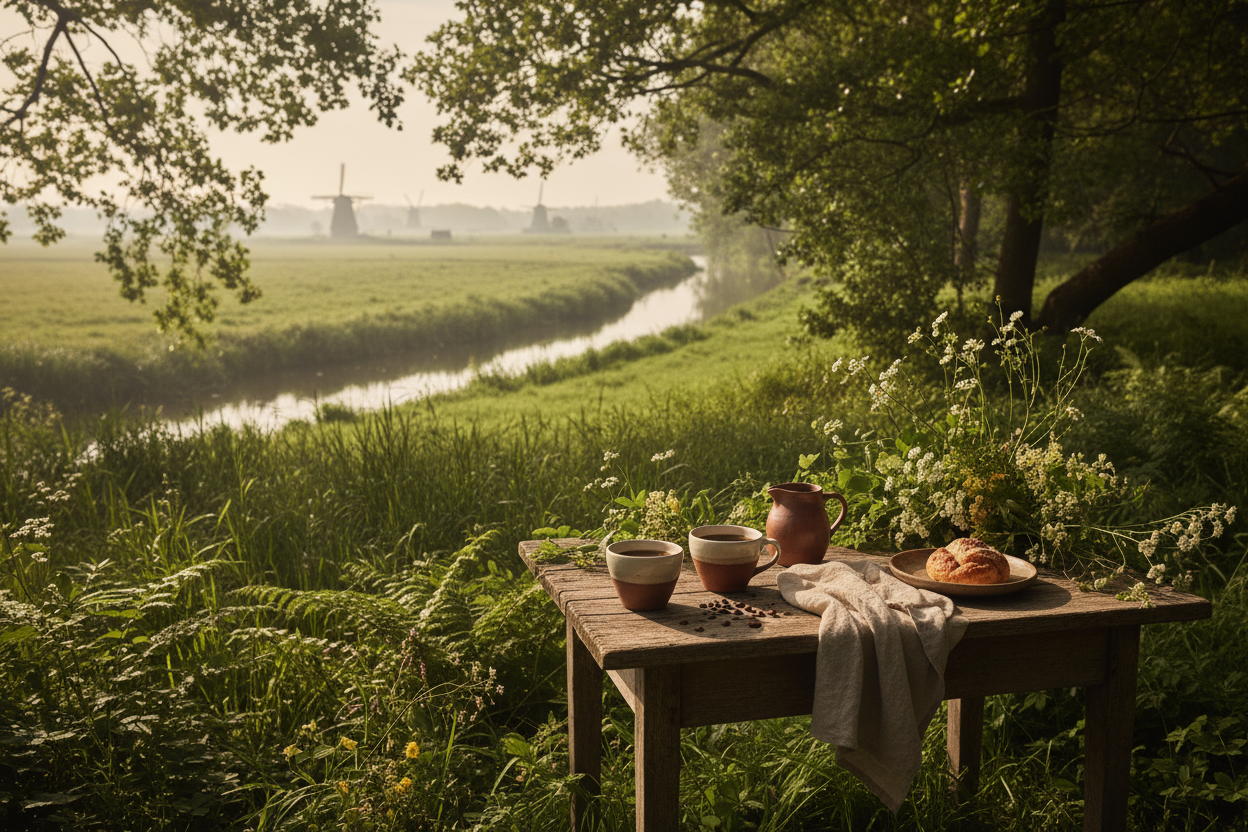Buiten in het natuur over ons
